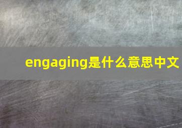 engaging是什么意思中文