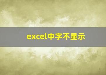 excel中字不显示