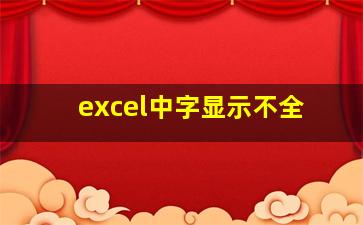 excel中字显示不全