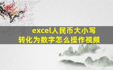 excel人民币大小写转化为数字怎么操作视频