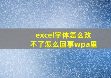 excel字体怎么改不了怎么回事wpa里