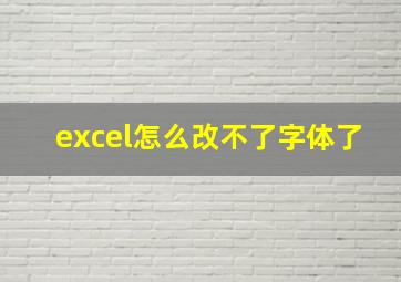 excel怎么改不了字体了