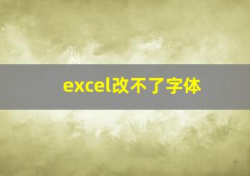 excel改不了字体