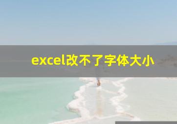 excel改不了字体大小