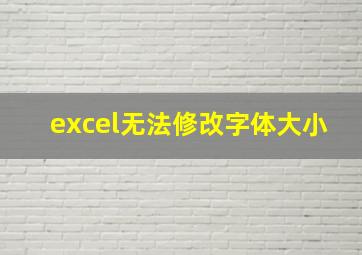 excel无法修改字体大小