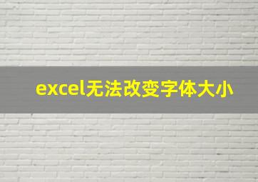 excel无法改变字体大小