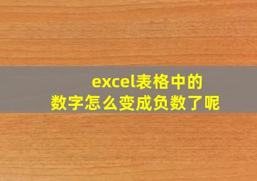 excel表格中的数字怎么变成负数了呢