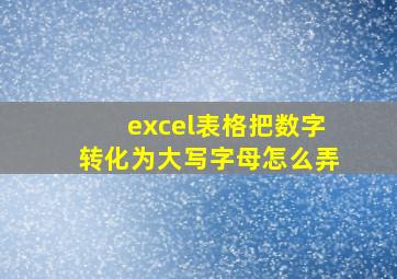 excel表格把数字转化为大写字母怎么弄