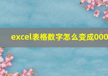 excel表格数字怎么变成000