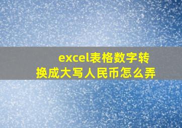 excel表格数字转换成大写人民币怎么弄