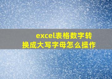 excel表格数字转换成大写字母怎么操作