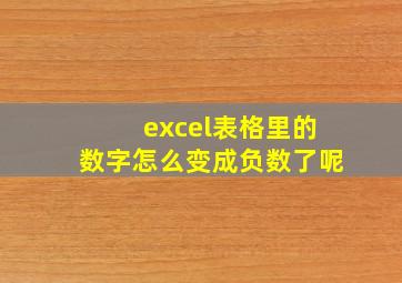 excel表格里的数字怎么变成负数了呢