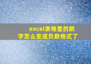 excel表格里的数字怎么变成负数格式了