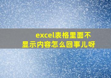 excel表格里面不显示内容怎么回事儿呀