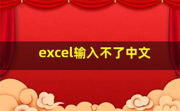 excel输入不了中文