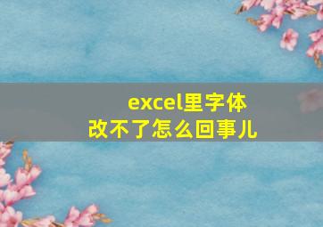 excel里字体改不了怎么回事儿