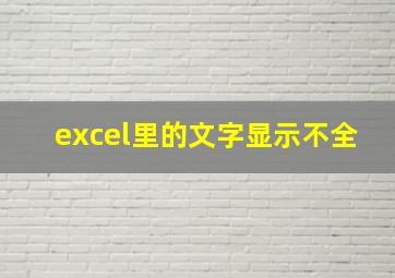 excel里的文字显示不全