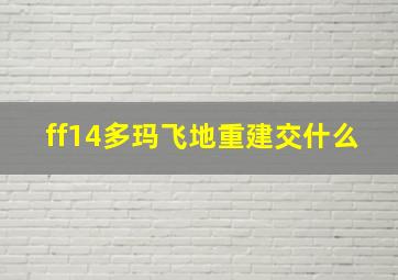 ff14多玛飞地重建交什么