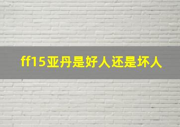 ff15亚丹是好人还是坏人