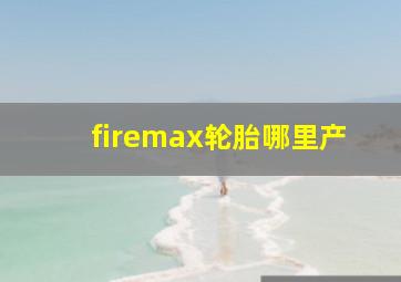 firemax轮胎哪里产