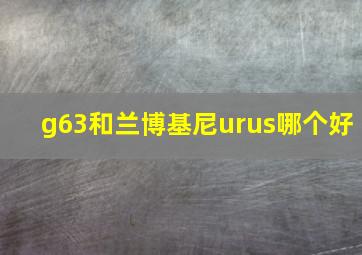 g63和兰博基尼urus哪个好