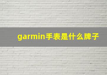 garmin手表是什么牌子