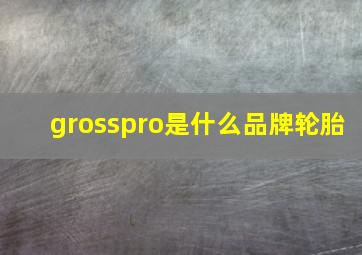 grosspro是什么品牌轮胎