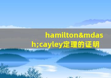 hamilton—cayley定理的证明