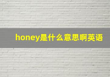 honey是什么意思啊英语