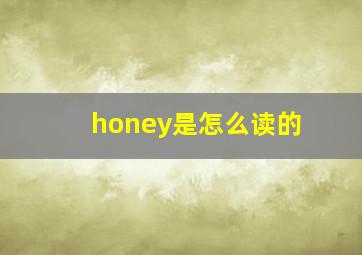 honey是怎么读的