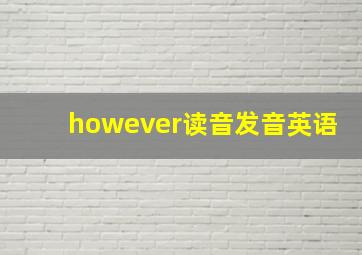 however读音发音英语