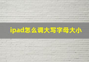 ipad怎么调大写字母大小