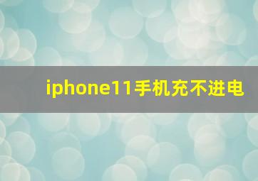 iphone11手机充不进电