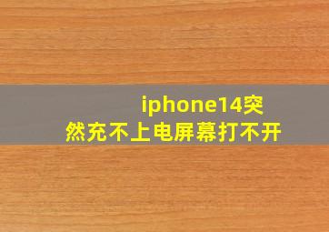 iphone14突然充不上电屏幕打不开