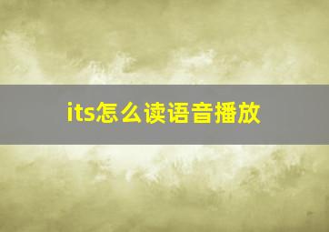 its怎么读语音播放