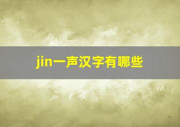 jin一声汉字有哪些