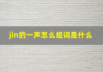 jin的一声怎么组词是什么