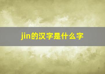 jin的汉字是什么字