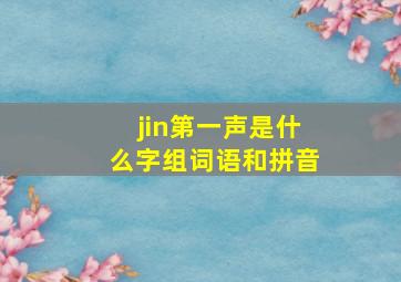 jin第一声是什么字组词语和拼音