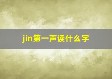 jin第一声读什么字