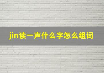 jin读一声什么字怎么组词