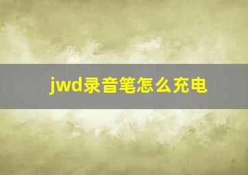 jwd录音笔怎么充电