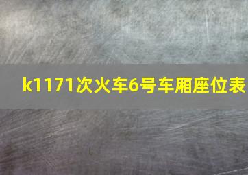 k1171次火车6号车厢座位表