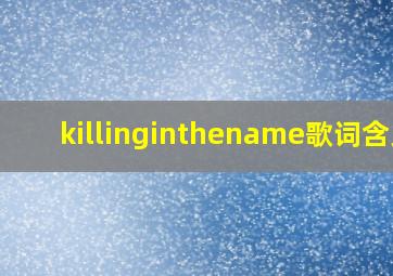 killinginthename歌词含义