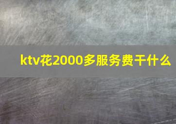 ktv花2000多服务费干什么