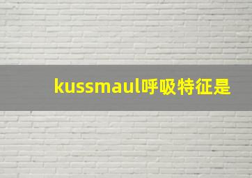 kussmaul呼吸特征是