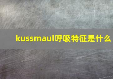 kussmaul呼吸特征是什么