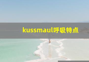 kussmaul呼吸特点