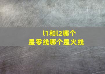 l1和l2哪个是零线哪个是火线