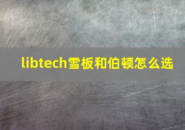 libtech雪板和伯顿怎么选